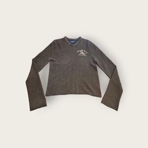 Vintage Y2k Abercrombie and Fitch army green lambswool wool preppy sweater